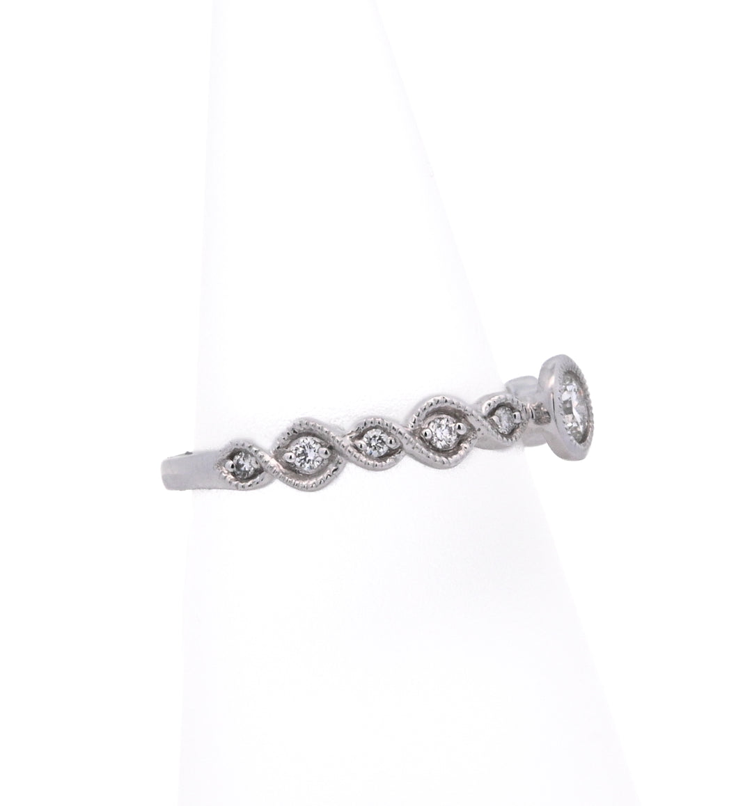 18K White Gold 0.32ct Diamond Stackable Ring