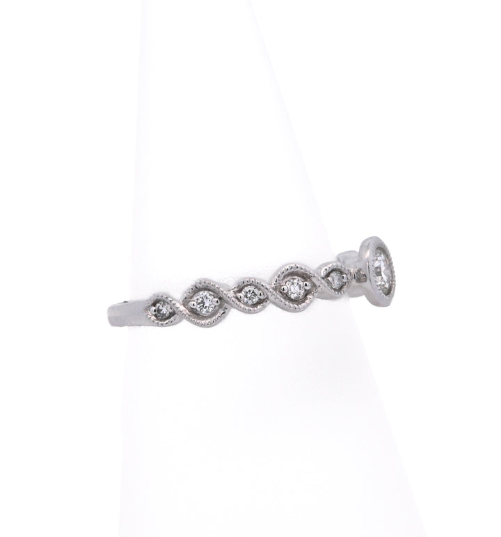 18K White Gold 0.32ct Diamond Stackable Ring
